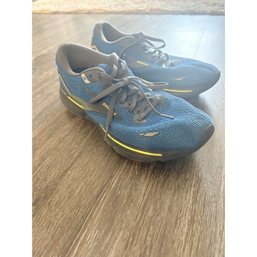 Brooks Ghost 15 Men’s Size 9.5 Blue Black Volt Running Shoes DNA Loft Cushion